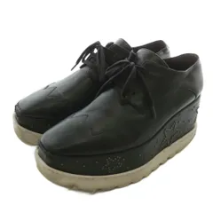 ステラマッカートニー STELLA McCARTNEY エリス ELYSE スニーカー レザー 厚底 プラットフォーム スクエアトゥ 星 スター 36 23cm 黒 ブラック 800200 /XZ ■GY19