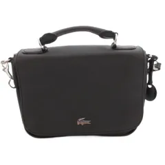 ラコステ LACOSTE ショルダーバッグ ハンド 2WAY 手提げ 斜め掛け PVC ワニ刺繍 黒 ブラック /FF ■GY11