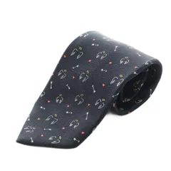 ブルガリ BVLGARI ネクタイ レギュラータイ シルク 総柄 紺 /MI ■OH ■GY19