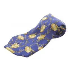 シャネル CHANEL ネクタイ 総柄 シルク 青