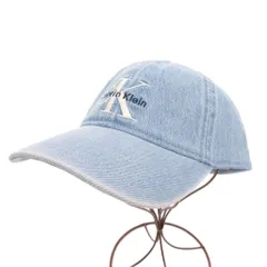 カルバンクラインシーケー Calvin Klein C.K タグ付き キャップ 帽子 デニム ロゴ刺繍 F ライトブルー /JS ■GY11