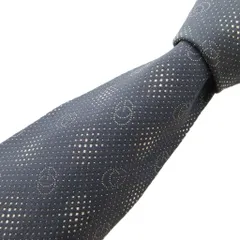 グッチ GUCCI 美品 ネクタイ 絹 シルク 黒 ブラック 白 ホワイト ドット柄 円形パターン /YJ ■GY18