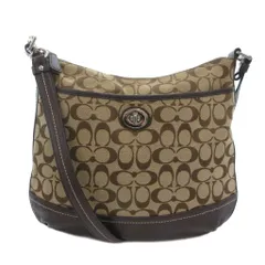 コーチ COACH ショルダーバッグ シグネチャー ターンロック ロゴ キャンバス ベージュ 茶 ブラウン F24032 /NU ■GY11