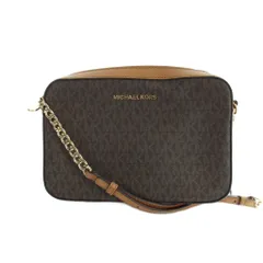 マイケルコース MICHAEL KORS ショルダーバッグ 斜めがけ PVC レザー 総柄 茶 ブラウン ■GY18 /MQ