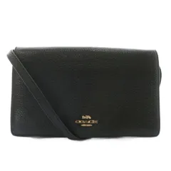 コーチ COACH ショルダーバッグ ショルダーウォレット レザー ロゴ ゴールド金具 黒 ブラック F30256 /XZ ■GY18
