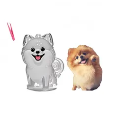 キーホルダー キーホルダーと毛のピックアップ付きのポータブルペットの毛の保管ボトル 犬の毛 ーホルダー ペット 犬 毛 遺毛 メモリアル グッズ メモリアル (ポメラニアン)