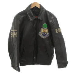 EXPORT LEATHER GARMENTS LTD. エクスポート レザー ガーメンツ リミテッド レザージャケット 革ジャン ブルゾン 黒 ブラック ワッペン /FF ■GY18