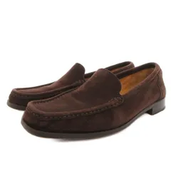 バリー BALLY ローファー シューズ モカシン スエード 38.5 茶 ブラウン /FF ■GY18