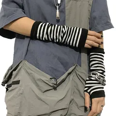 新着商品 [ZHEJIA] アームウォーマー 地雷系 y2k レディース アームカバー 防寒 日焼け止め 指穴付き リストウォーマーカバー 男女兼用 四季通用 腕カバー