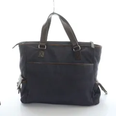 ローレンラルフローレン LAUREN RALPH LAUREN トートバッグ ハンド ロゴ デニム レザー 紺 ネイビー ■GY18 /MQ