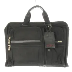 トゥミ TUMI アルファ オーガナイザー ポートフォリオ ブリーフケース ビジネス 2way ショルダーバッグ ナイロン キャンバス ロゴ ポーチ付き 黒 ブラック /CK9 ■GY18