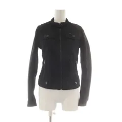 ジースター G-STAR WOMEN デニム ライダース ジャケット XS 黒 ブラック ダメージ加工 スタンドカラー /AU ■GY69