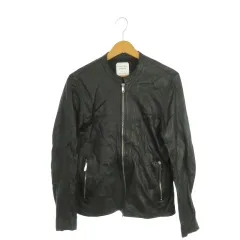 ユナイテッドトウキョウ UNITED TOKYO シングルライダース ジャケット 上着 ラムレザー 本革 2 黒 ブラック 無地 ノーカラー 長袖 /AH22 ■GY99