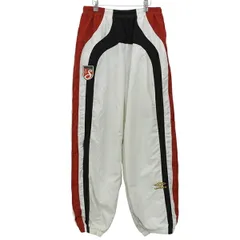 SUPREME シュプリーム Umbro アンブロ Track Pant RN101837 サイズM ナイロン バックロゴ トラックパンツ スポーツウェア ボトムス メンズ ホワイト×ブラック×レッド×イエロー YB0168 【中古】のサムネイル