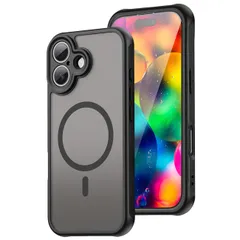 新品 対応 iPhone 17 ケース PC+TPU MagSafe対応 衝撃吸収 落下防止 米軍MIL規格取得 アイフォン17 半透明 カバー 黄ばみにくい スマホケース スマホカバー ワイヤレス充電磁気 薄型 （ブラック）SEIP17TPC-HEI