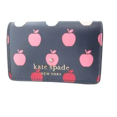 ケイトスペード KATE SPADE キーケース 紺 ネイビー リンゴ柄 水玉模様 /HW ■GY06