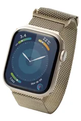 新品 エレコム Apple Watch バンド 41mm 40mm 38mm マグネット ステンレス 編み込みタイプ ミラネーゼ 【Apple Watch SE2 9 8 7 6 5 4 3 2 1 対応】 シャンパンゴールド AW-41BDSSMMGD
