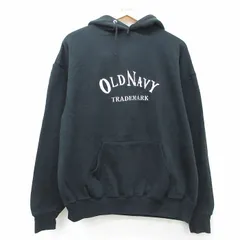 XL/古着 ジャージーズ 長袖 スウェット パーカー メンズ 00年代 00s オールドネイビー 刺繍 黒【spe】 26mar26のサムネイル