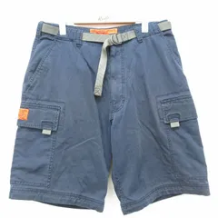 W34/古着 アバクロンビー ショート カーゴ パンツ ショーツ メンズ コットン 紺 26mar26