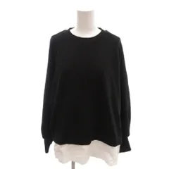 アズールバイマウジー AZUL by moussy タグ付き スウェット トレーナー シャツドッキング フェイクレイヤード M 黒 ブラック 白 ホワイト /YJ ■GY12