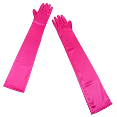 新品 サムコス 手袋 ロンググローブ 1セット 光沢 サテングローブ 小物 服飾部品 コスチューム レディース ドレス 披露宴 ショー ウエディング ダンスパーティー コスプレ 結婚式 パーティー ダンス 約55cm (マゼンタ)