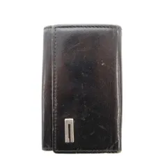 グッチ GUCCI キーケース 三つ折り レザー メタルGロゴ 6連 黒 ブラック /YJ ■GY06