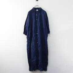 2022SS アーバンリサーチドアーズ URBAN RESEARCH DOORS リネン シャツワンピース M‖ネイビー ドレス ロング 前開き【2400014908831】