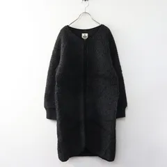 美品 コールドブレーカー COLD BREAKER ジップアップコート S＼ダークグレー ノーカラー ロング ジャケット ボア【2400014917994】