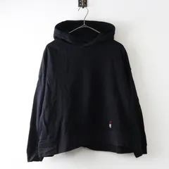 マーブルシュッド marble SUD  リンゴ刺繍 フーディースウェット‖ブラック パーカー プルオーバー 長袖 【2400014909203】のサムネイル