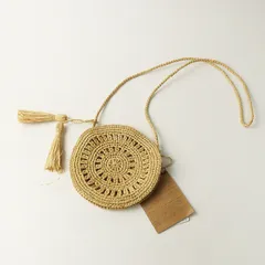 未使用 メゾンエヌアッシュパリ MAISON N.H PARIS ラフィア サークル ショルダーバッグ‖ナチュラル かばん 鞄 【2400014886191】のサムネイル