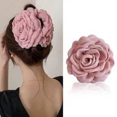 新品 HAPVITAL バレッタ パール カメリア バナナクリップ 韓国風 可愛 大きめ 髪留め 人気 簡単 華やか オフィス ヘアアクセサリ 女性用 ヘアクリップ レディース バナナクリップ ヘアアレンジ ヘアアクセサリー カメリア ミニバンス クリップ ロ