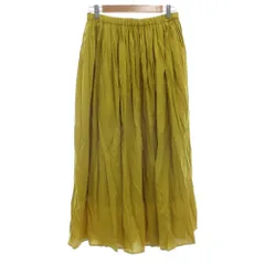 アメリカンホリック AMERICAN HOLIC イージースカート ギャザー ミモレ ロング F 黄 イエロー /JS ■ECF003