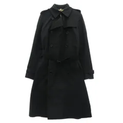BURBERRY LONDON バーバリー ロンドン 英国製 裏地ノバチェック ダブルブレスト トレンチコート ブラック系 UK8【中古】
