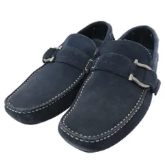 Salvatore Ferragamo サルヴァトーレフェラガモ ガンチーニストラップ スエード ドライビング シューズ ネイビー系 7.5EE【中古】のサムネイル