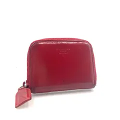 PRADA プラダ  ロゴエンボス　ジップアラウンド　コインケース　小銭入れ　ミニ財布　スムースレザー　本革　レッド　シルバー金具　イタリア製　レディース　高級　ラグジュアリー　ハイブランド