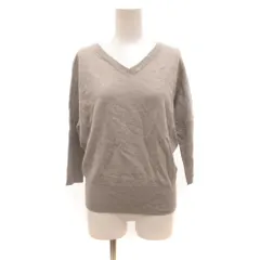 ユナイテッドアローズ UNITED ARROWS ニット セーター 五分袖 カシシル カシミヤ シルク混 Vネック グレー /JS ■GY66