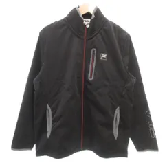 フィラ FILA タグ付き ジャケット M 黒 ブラック 長袖 スタンドカラー ロゴプリント ジップアップ フルジップ /SC ■ECF003