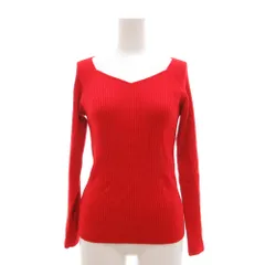 グリーンレーベルリラクシング ユナイテッドアローズ green label relaxing ニット セーター ウール F 赤 レッド Vネック リブ編み 長袖 /TQ ■ECF003