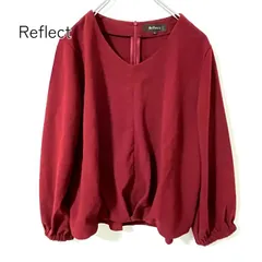【Reflect】リフレクト ノーカラー 七分袖 トップス 赤 レッド 後ろファスナー 9 Mのサムネイル
