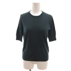 23区 オンワード樫山 美品 半袖ニット ウール 38 緑 グリーン 無地 ラウンドネック 半袖 /SJ ■ECF001