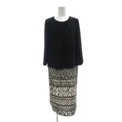 ドゥクラッセ DoCLASSE 美品 ドッキングワンピース ミディ丈 11 黒 ブラック 長袖 ラウンドネック /NL ■ECG003