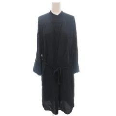 ヴィンス VINCE ワンピース バンドカラー 長袖 ウエストベルト S 紺 ネイビー /IX ■ECF001