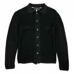 Id18 FENDI フェンディ ポロカラーニットカーディガン ロングスリーブ ニットセーター トップス 42サイズ ブラック レディース 女性用u02tのサムネイル
