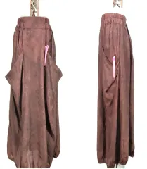 ハット様/レーヨンスカート /カーヴィーパンポケット/自然藍染め/27～34インチまで/丈89