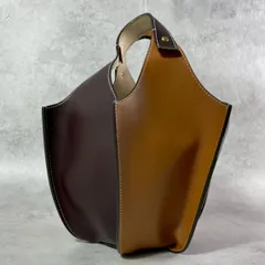 定価12.5万✨美品✨TORY BURCH トリーバーチ カラーブロック ランプシェードバッグ トート ハンドバッグ レザー バイカラー イタリア製 ブラウン 茶色 ココナッツシュガー ボルシチ Colorblock Lampshade Bag