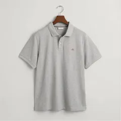 ガント メンズ トップス ポロシャツ 刺繍 Gant Embroidered Archive Shield Polo Shirt Grey グレーのサムネイル