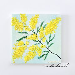 ミモザ＊絵画 原画 風景画 春 花 植物 プレゼント 黄色 - メルカリ
