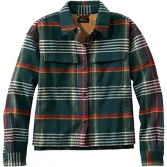 エルエルビーン レディース アウター ジャケット・ブルゾン シャツ LLBean Signature 1933 Chamois Pattern Shirt Jacket Womens Deepest Green Plaid グリーン