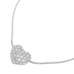 SWAROVSKI (スワロフスキー) ストーン スネークチェーン ハートモチーフ ネックレス ペンダント チェーン シルバー ピンク×ブルー