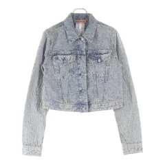 Acne Studios (アクネ ストゥディオズ) MONOGRAM JACQUARD DENIM JACKET モノグラム総柄刺繍 クロップド デニムトラッカージャケット レディース インディゴ FN-WN-OUTW000882のサムネイル